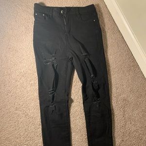 Black ripped jeans
